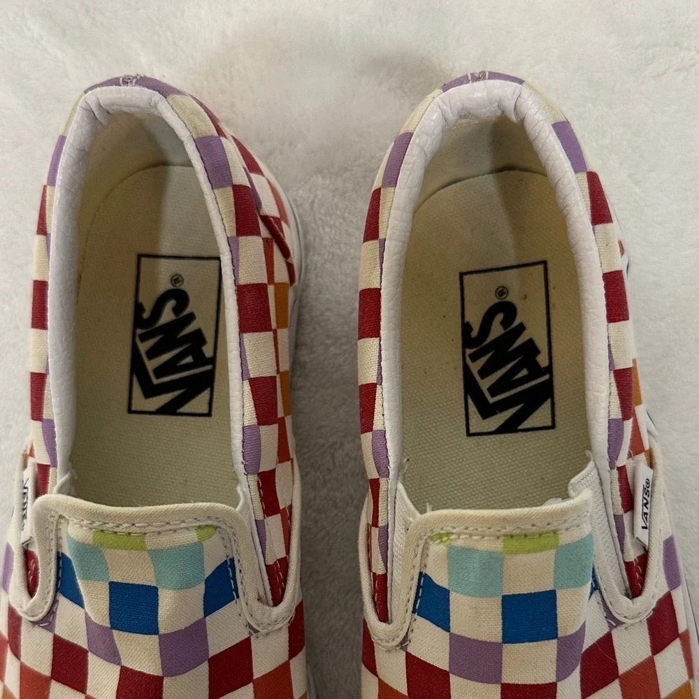Vans Multicolor Checkered Slip-On Sneakers women’s 7.0 men’s 5.5